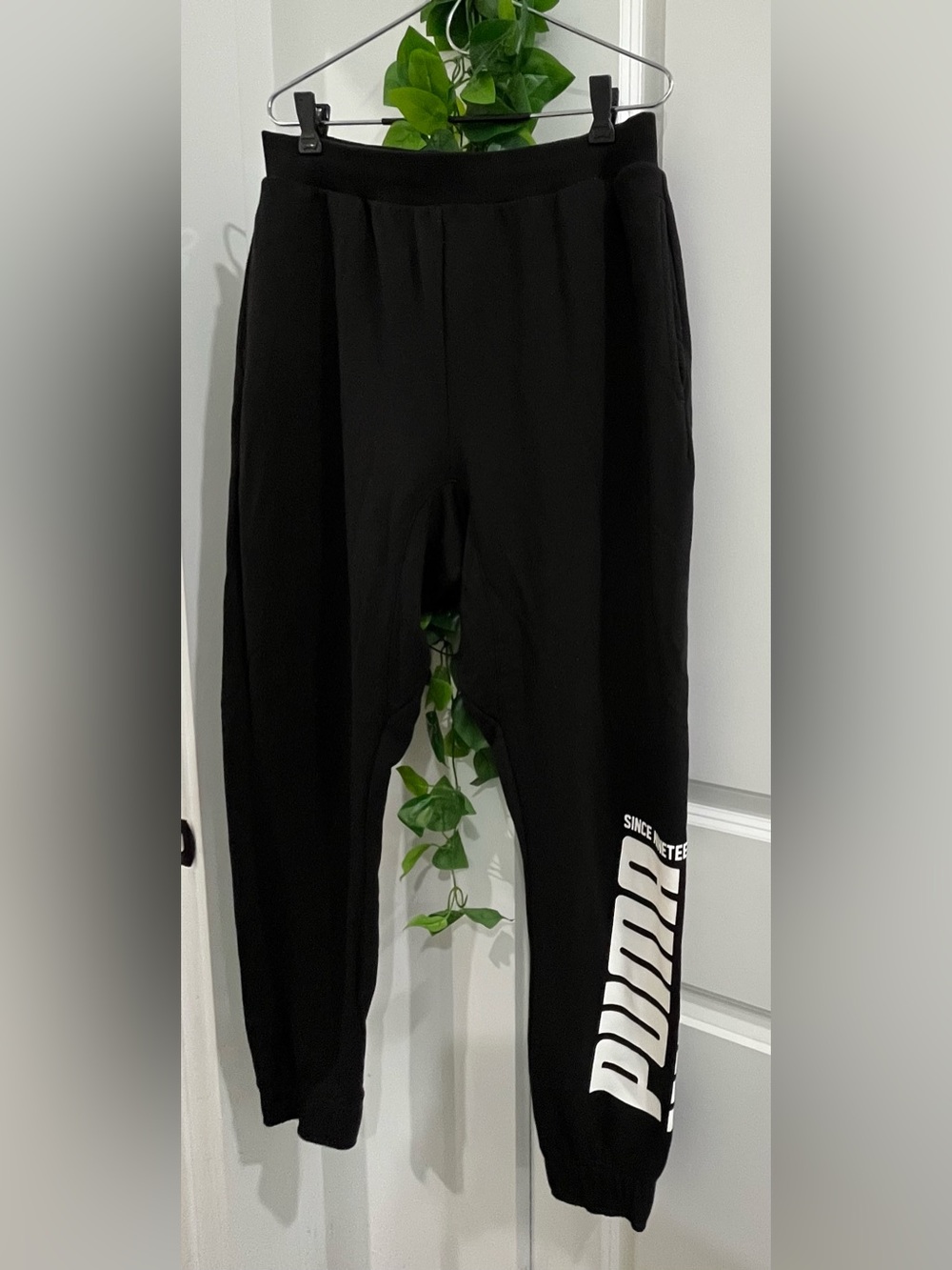Puma Black Men’s Jogger Pants with White Logo “Puma”